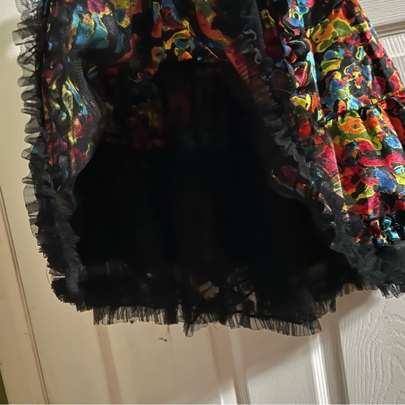 Steve Madden Rainbow Splatter Satin Mini Skirt Size Large - Picture 8 of 11
